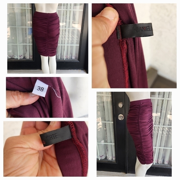 Daniela Corte Ruched Solid Pencil Skirt - Picture 2 of 2